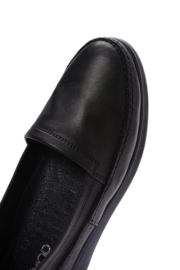 Kadın Siyah Deri Comfort Loafer_8