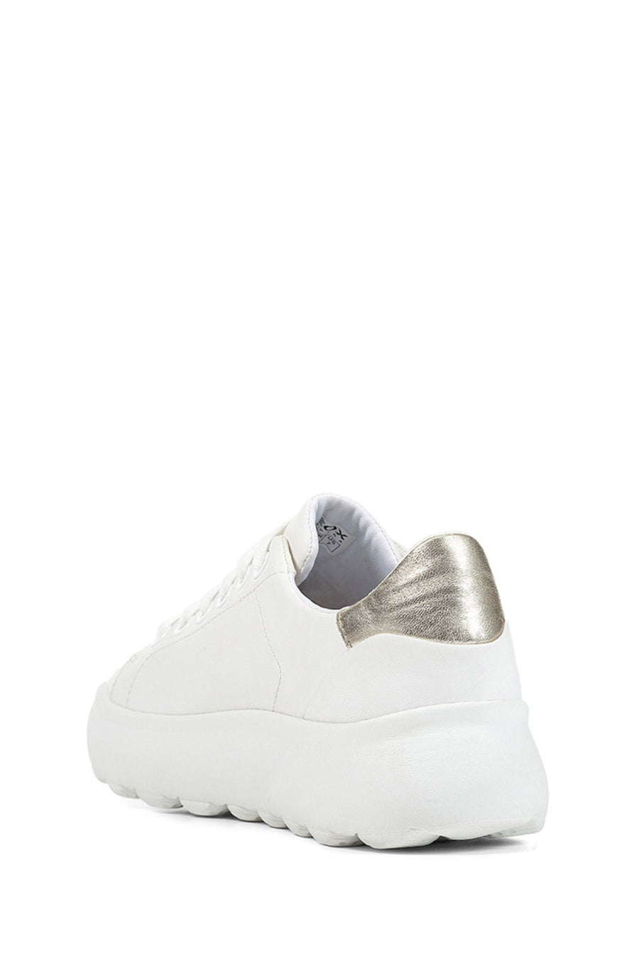 Geox Women's White Spherica Ec4.1 Leather Lace-Up Sneaker