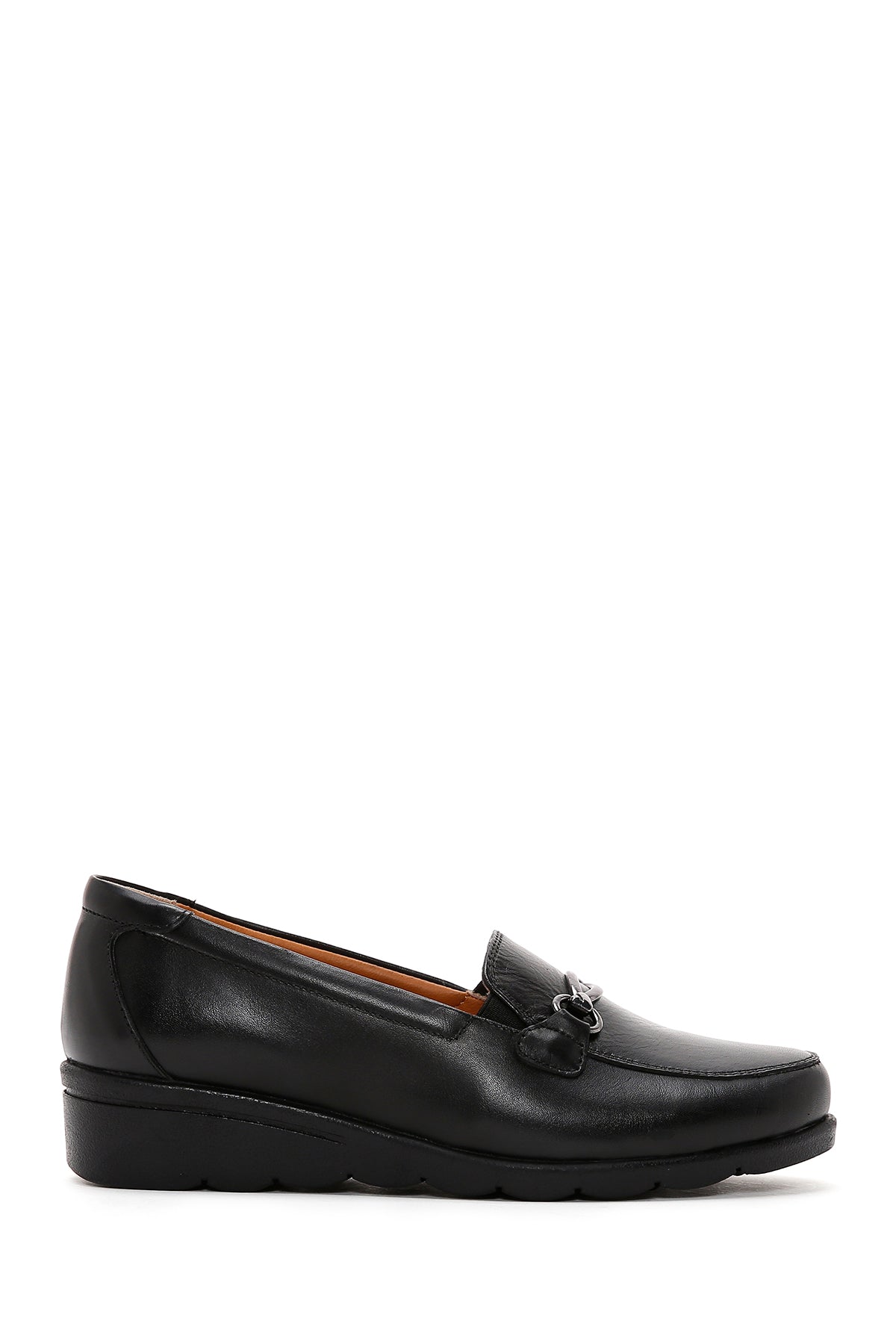 Kadın Siyah Dolgu Topuklu Deri Comfort Ayakkabı 24SFD410318 | Derimod