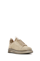 Men's Beige Lace-Up Suede Leather Sneaker | Derimod