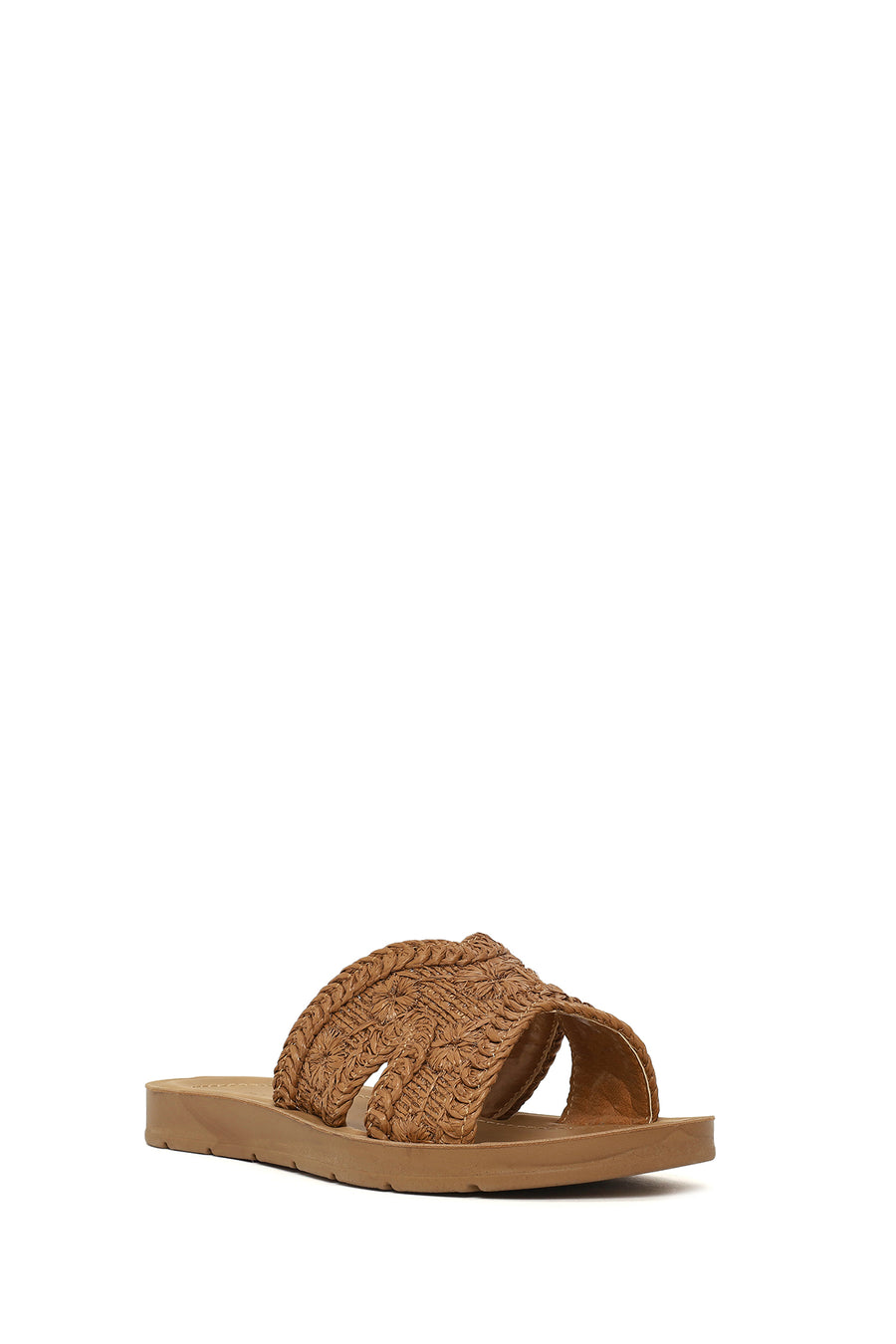 Women's Camel Straw Slippers