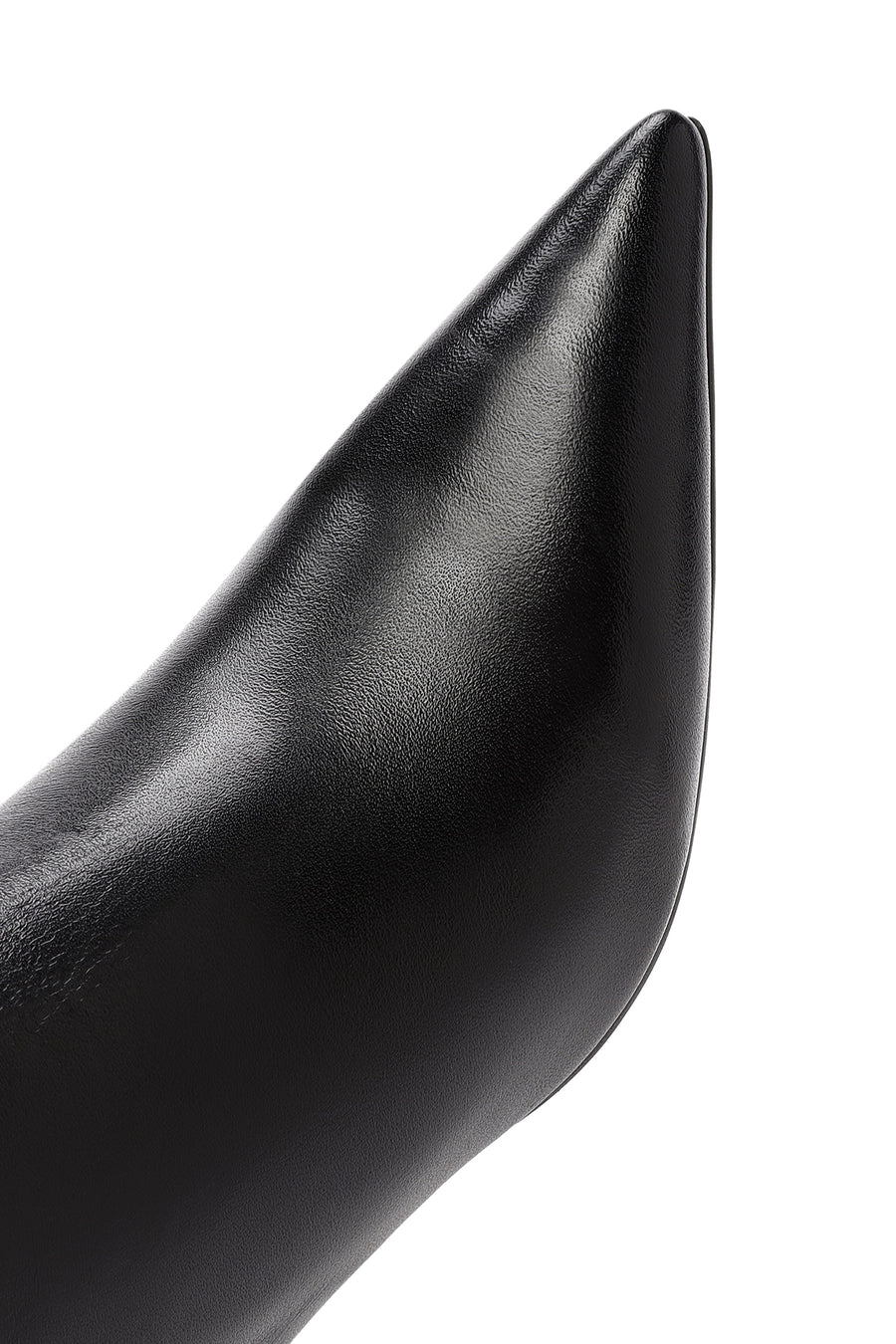 Woman Black Zip Closure Stiletto Heel Leather Boots