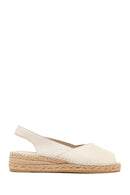 Women's Cream Thick-Soled Leather Espadrilles | Derimod