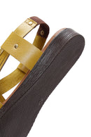 Women's Yellow Leather Bodrum Sandals | Derimod