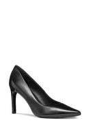 Geox Women's Black Faviola Thin Heel Leather Stiletto | Derimod