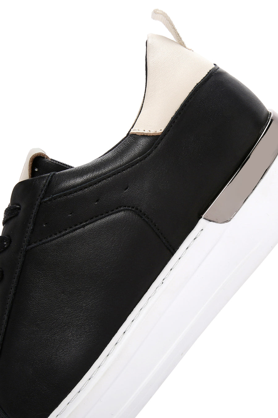 Men's Black Lace-up Leather Sneaker