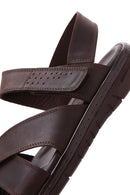 Men's Brown Nubuck Leather Sandals | Derimod