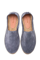 Men's Gray Suede Leather Espadrilles | Derimod