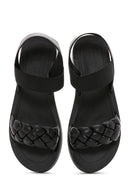 Women's Black Knit Patterned Sandals | Derimod