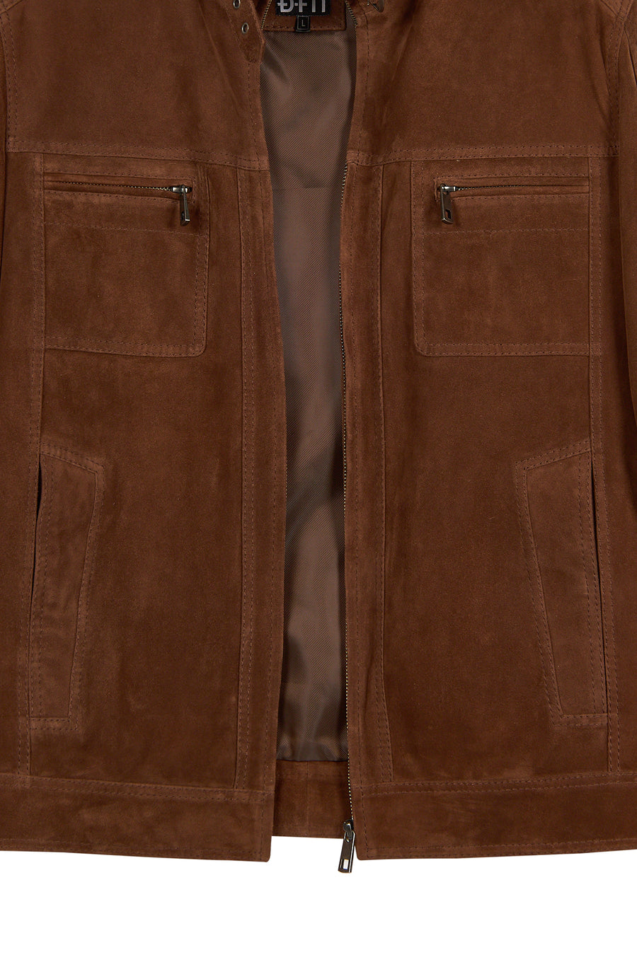 Wade Male Brown Slim-Fit Suede Jacket