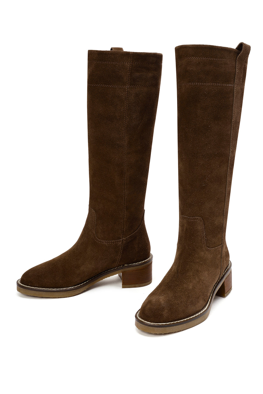 Women's Tan Suede Leather Boots
