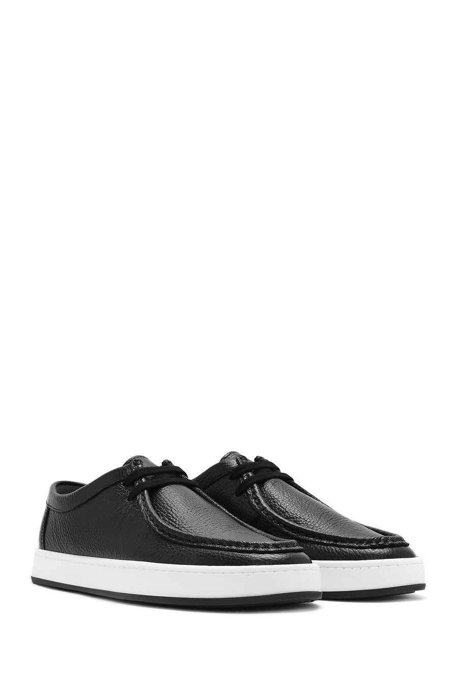 Men's Black Lace-up Leather Casual Shoes