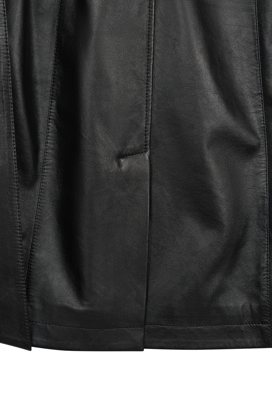 Lilian Woman Black Long Leather Coat
