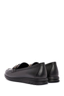 Women's Black Buckle Detailed Leather Comfort Loafer | Derimod