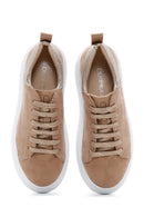 Women's Beige Suede Thick Soled Sneaker | Derimod