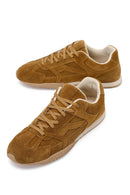 Kadın Camel Bağcıklı Süet Deri Sneaker | Derimod