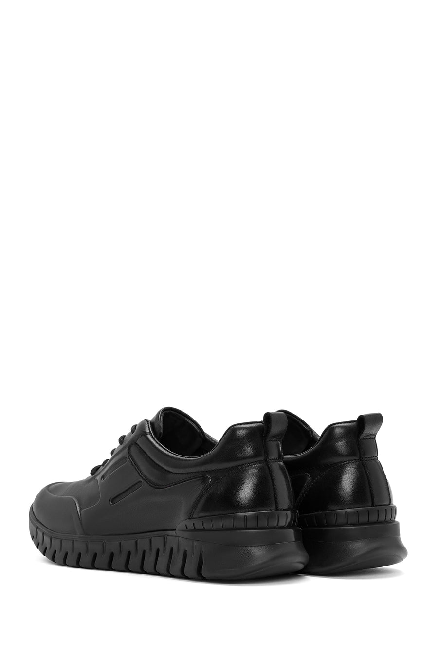 Derimod Fly Erkek Siyah Bağcıklı Deri Casual Sneaker