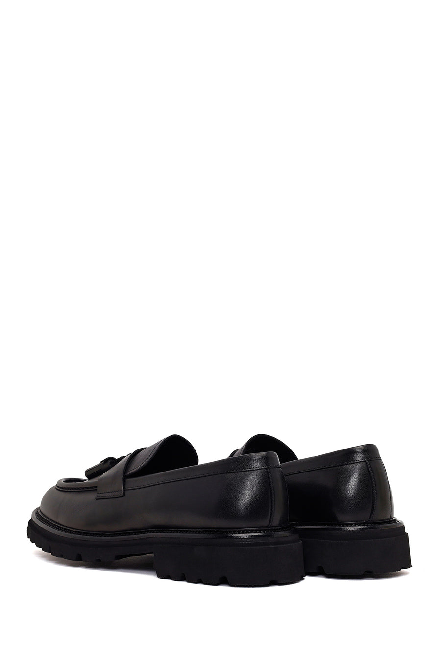 Male Black Tasselled Leather Casual Loafer