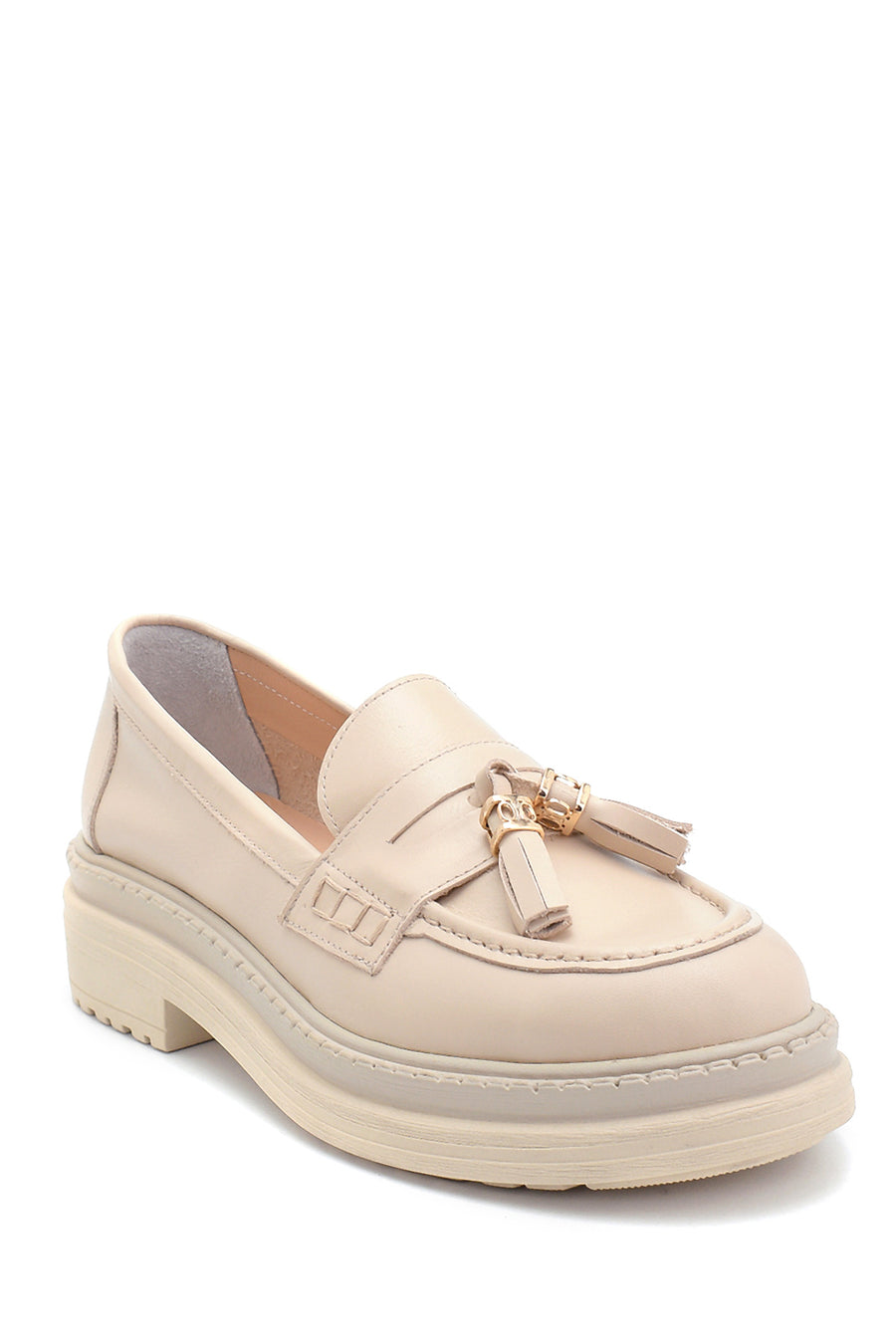 Kadın Deri Püskül Detaylı Loafer