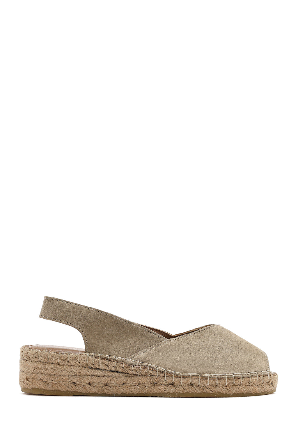 Kadın Bej Süet Espadril Sandalet