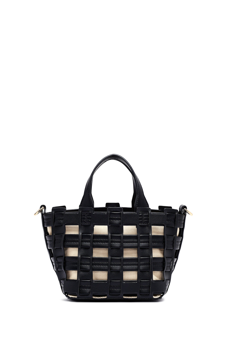 Woman Black Long Strap Knitted Shoulder Bag
