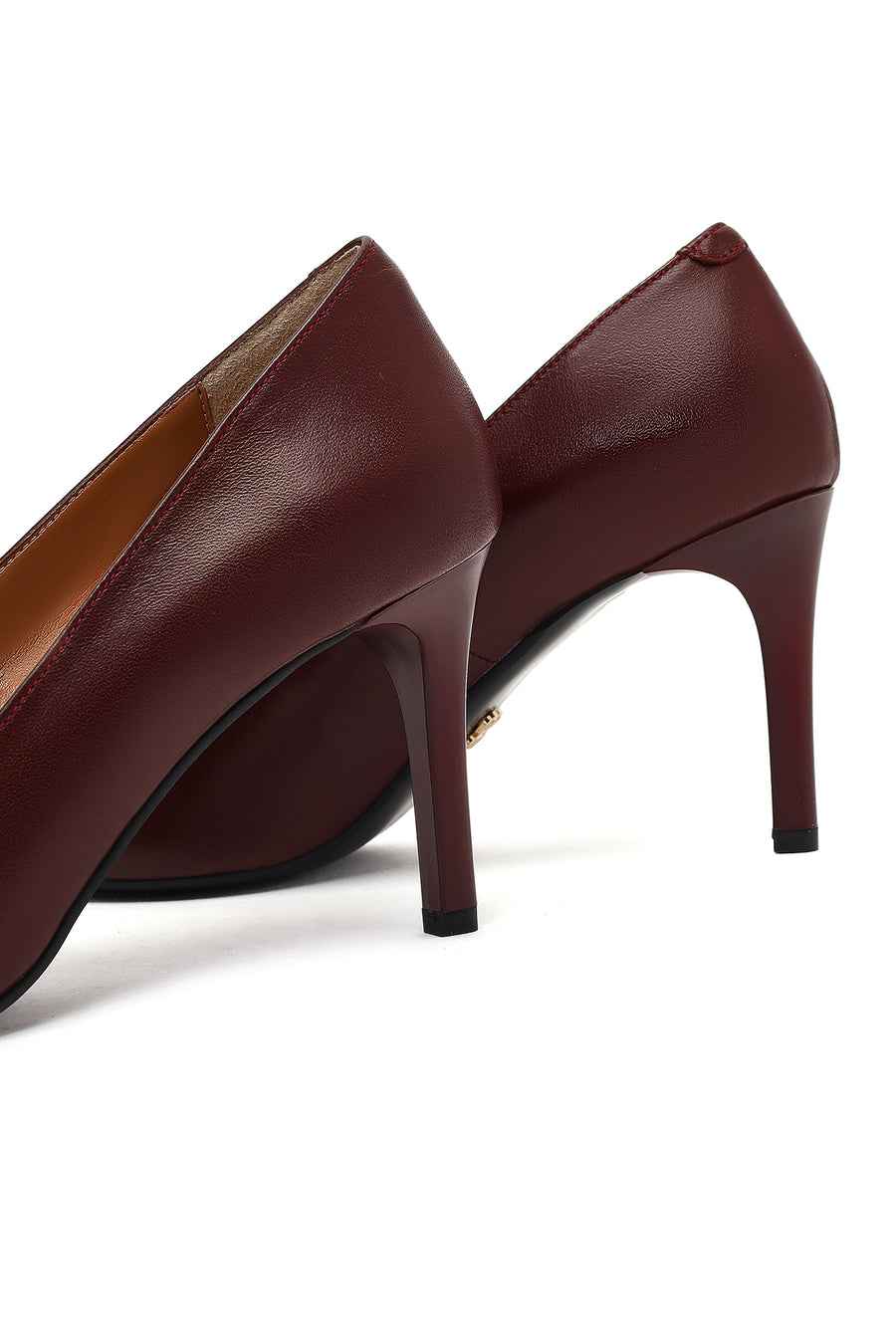 Kadın Bordo İnce Topuklu Deri Stiletto