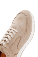 Men's Beige Suede Leather Sneaker | Derimod