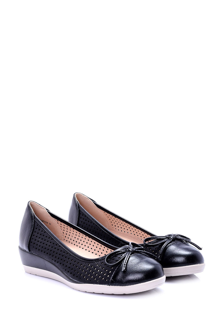 Women's Black Wedge Sole Shoes