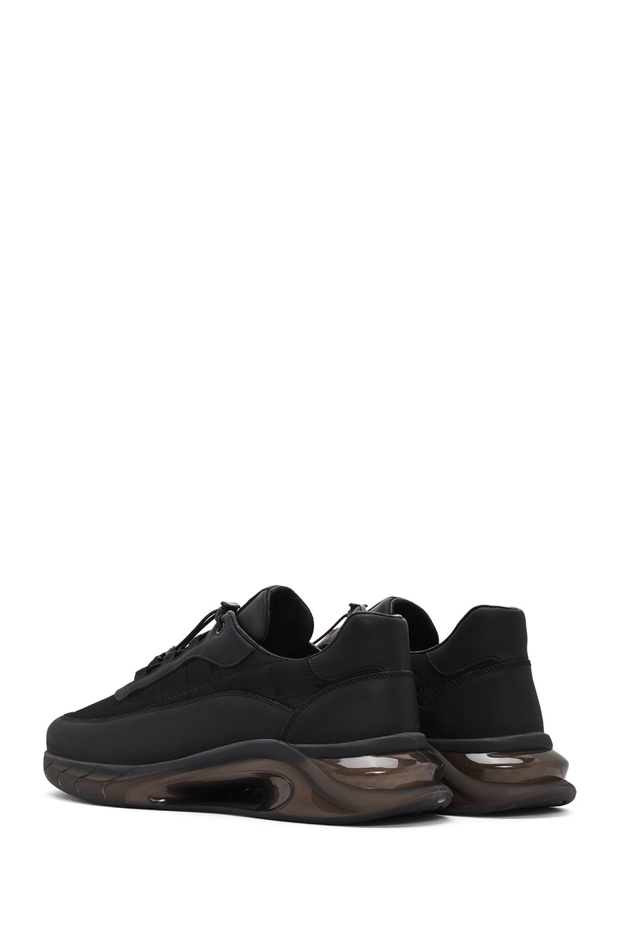 
Men's Black Thick Sole Lace-Up Leather Sneaker
