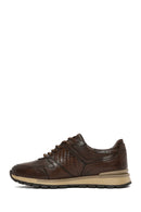 Erkek Kahverengi Bağcıklı Deri Casual Sneaker | Derimod