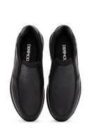 Men's Black Leather Comfort Loafer | Derimod