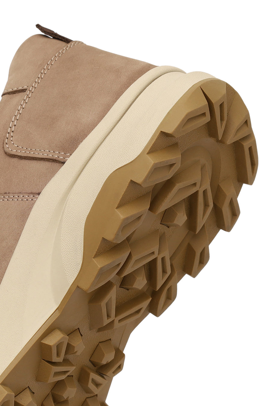 Erkek Vizon Bağcıklı Kalın Tabanlı Nubuk Deri Casual Sneaker