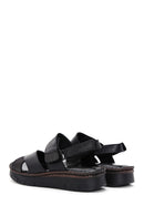 Women's Black Leather Comfort Sandals | Derimod