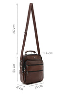 Men's Brown Long Strap Leather Handbag | Derimod