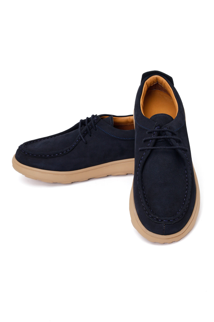 Male Navy Nubuck Leather Casual Shoes