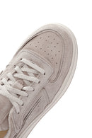 Women's Beige Thick Soled Nubuck Leather Sneaker | Derimod