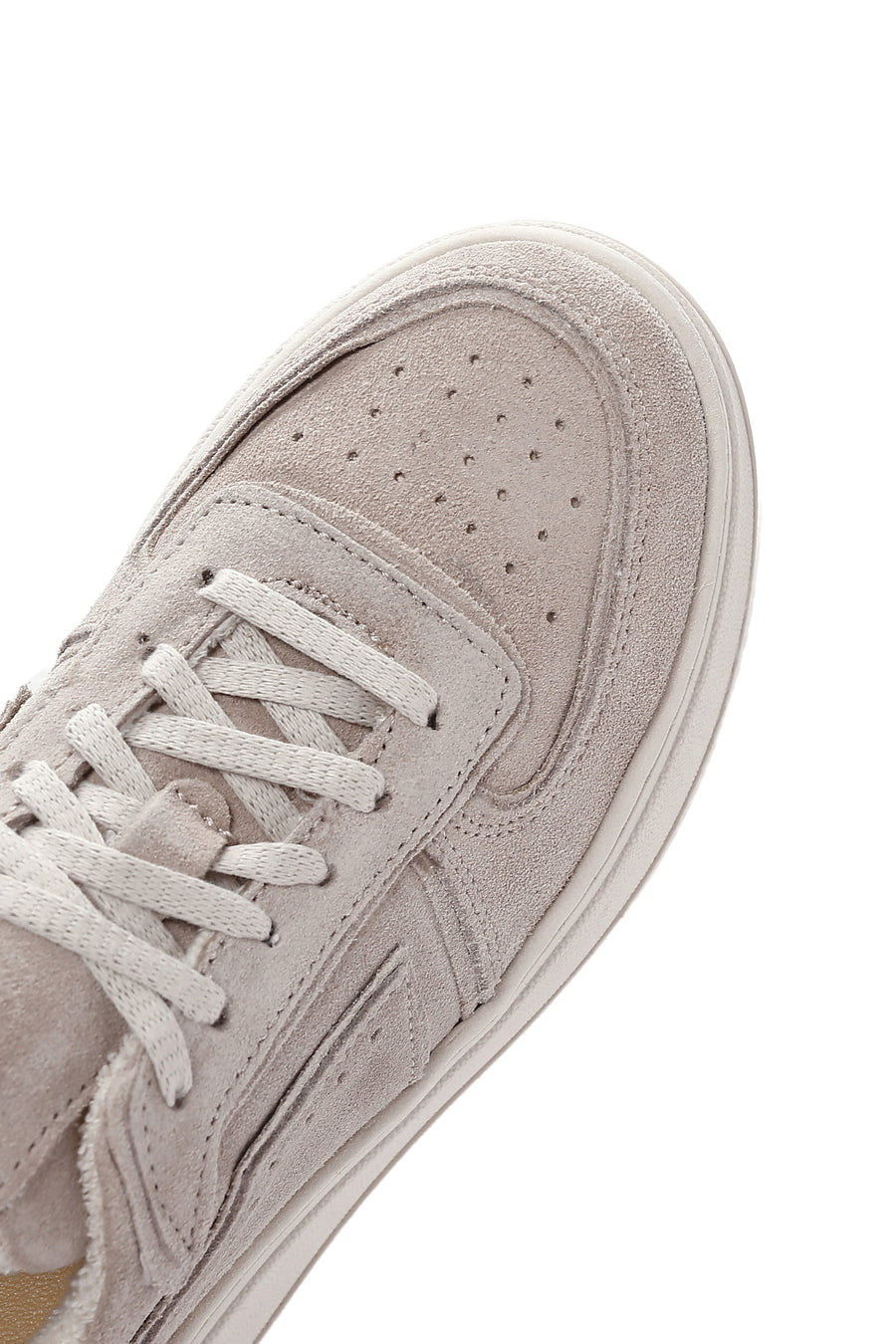 Kadın Bej Kalın Tabanlı Nubuk Deri Sneaker