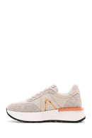 Women's Beige Thick Soled Leather Suede Detailed Sneaker | Derimod