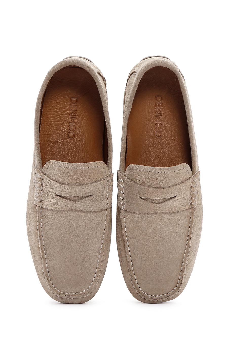 Men's Beige Suede Leather Loafer