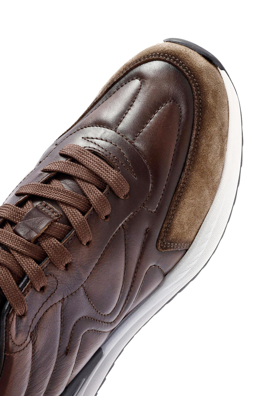 Men's Brown Lace-Up Leather Sneaker