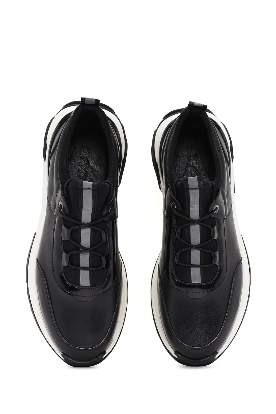 Men's Black Lace-up Leather Sneaker