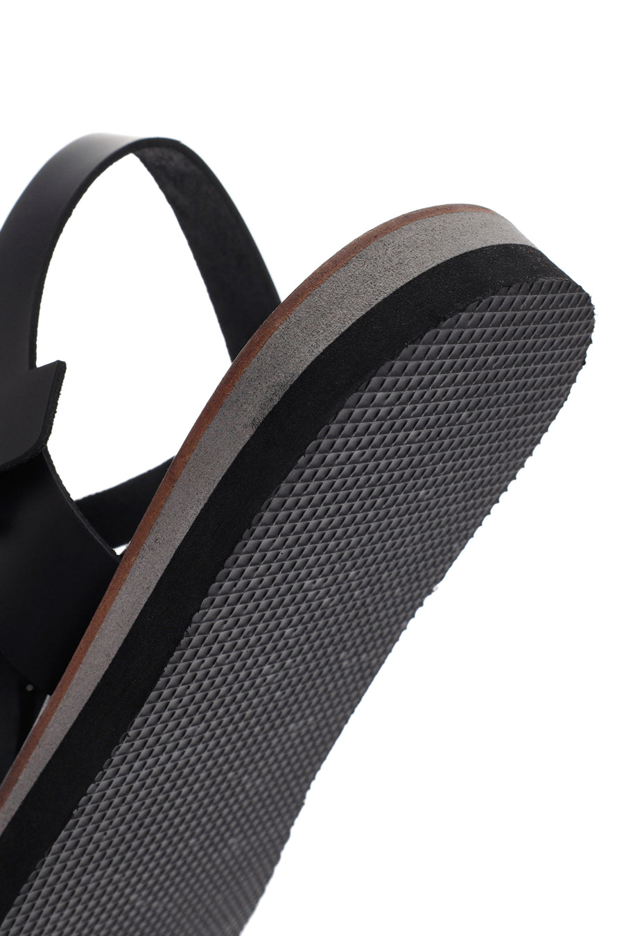 Women's Black Ankle Strap Leather Sandals