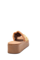 Women's Tan Thick Soled Slippers | Derimod