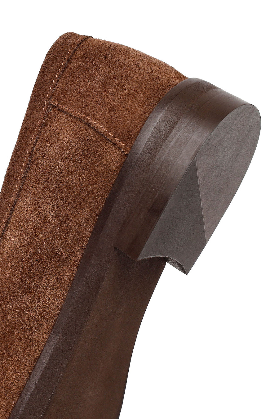 Woman Walnut Buckled Suede Masculine Loafer