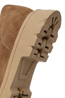 Woman Camel Lace-Up Suede Leather Masculine Shoes | Derimod