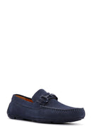 Men's Navy Blue Suede Leather Casual Loafer | Derimod