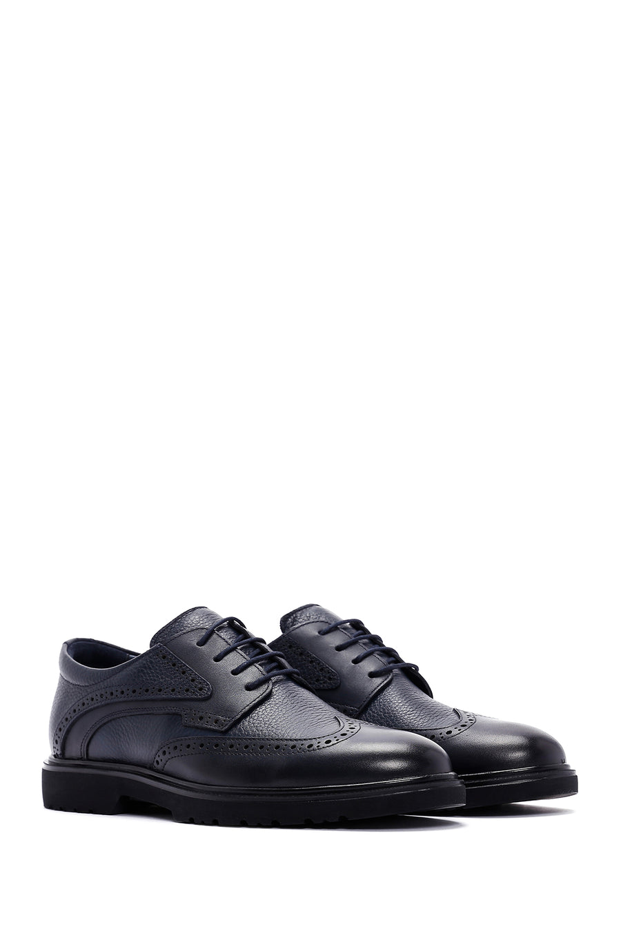 Men's Navy Blue Leather Classic Shoes