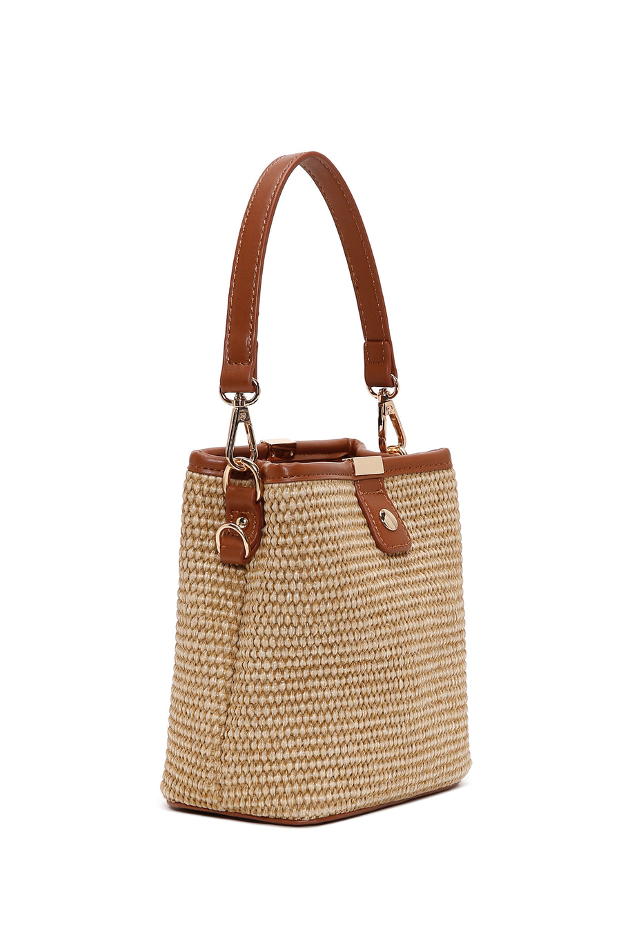 Women's Beige Mini Straw Crossbody Bag