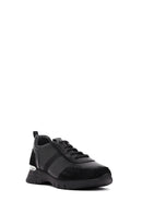 Woman Black Lace-Up Leather Sneaker | Derimod