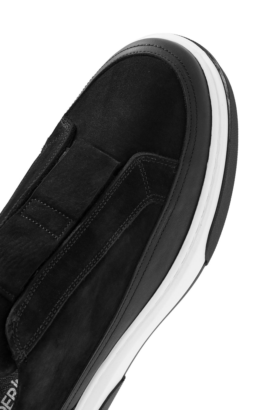 Erkek Siyah Süet Kalın Tabanlı Deri Sneaker